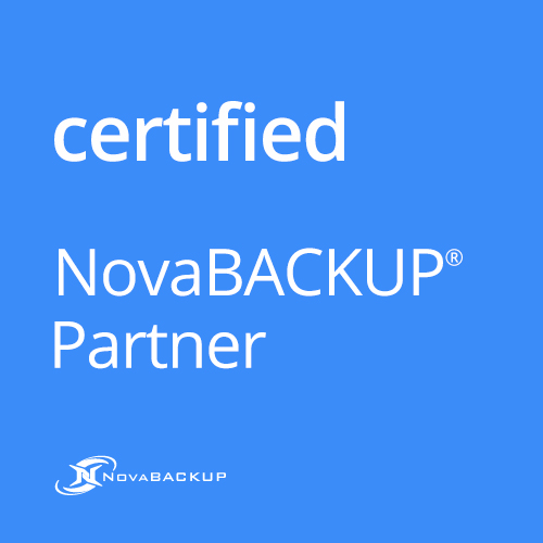 Wir sind zertifiziert als <br>NovaBACKUP Certified Engineer